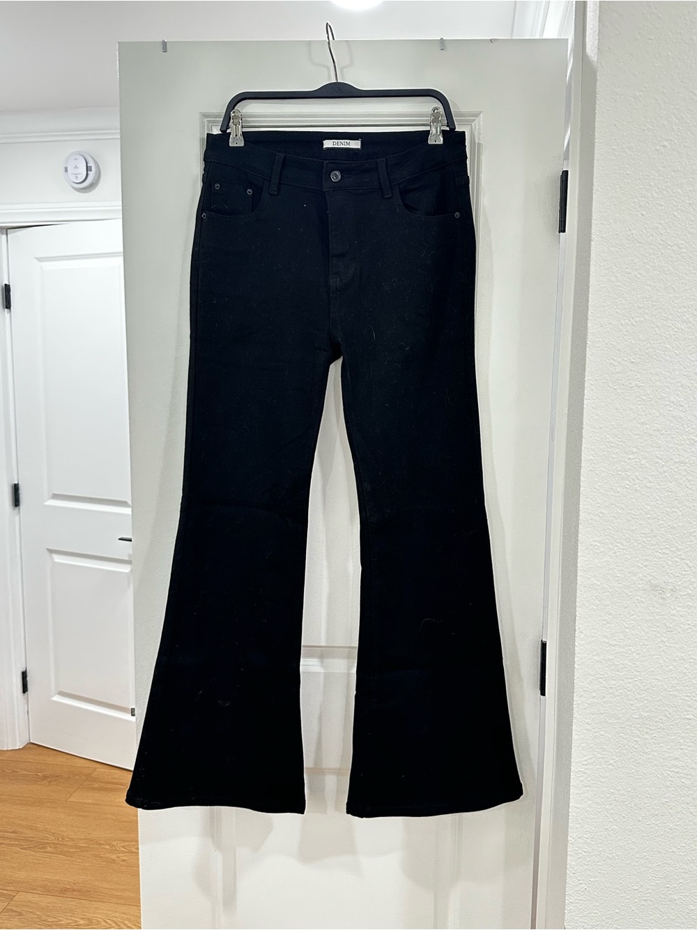 Flare black stretch jeans 32